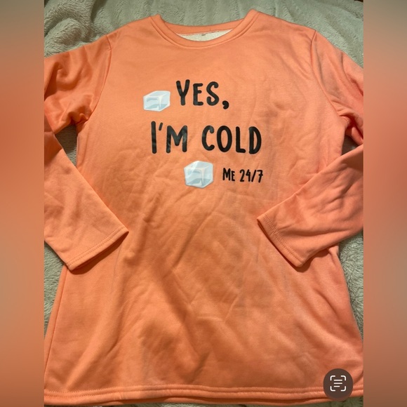 NWOT “Yes, I’m Cold,” Plush Lined Crewneck Sweater - Picture 1 of 3
